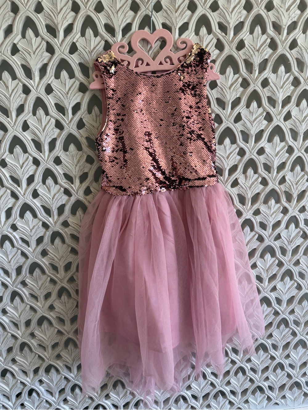 Lilt Pink Sequin Tulle Party Dress Girls 8